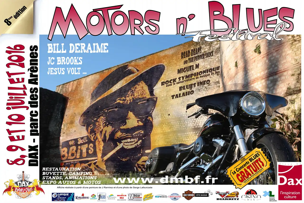 Les concerts du Festival Motors n' Blues à Dax en 2016.