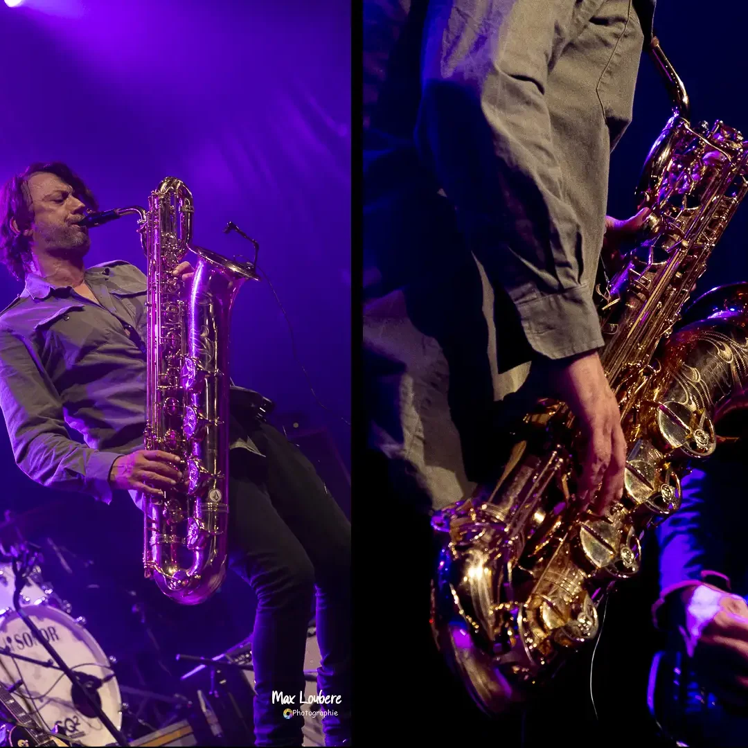 Eliahou Haziza, saxophoniste de Midnight Cross en concert à Dax.